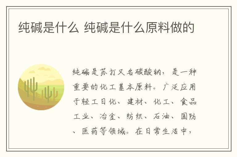 纯碱是什么 纯碱是什么原料做的